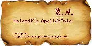 Molcsán Apollónia névjegykártya